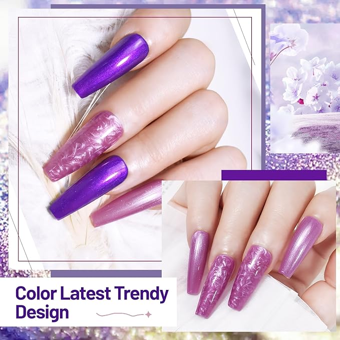 10ml 6 Colors Nail Polish Set Dark Green Pink Glitter Deep Blue Series Nail Polish Gifts for Women-Velvo Beauty