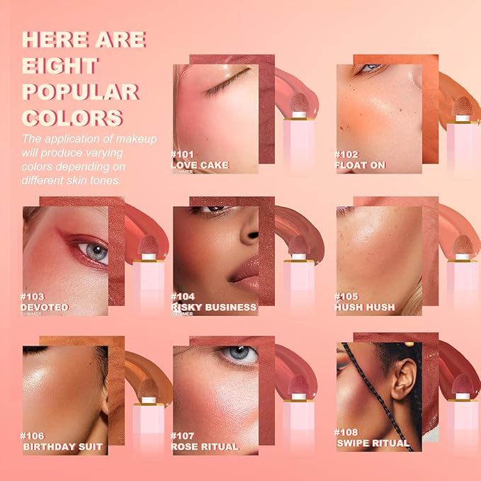 YOUNG VISION Liquid Cheek Blush -Soft Cream Rouge/Blusher Makeup, Buildable Gel-Cream Formula, Long-Wearing, Dewy Finish-Velvo Beauty