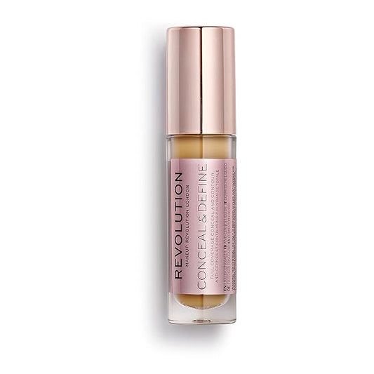 Makeup Revolution Conceal and Define Concealer, Full Coverage & Matte Finish, C11.5 for Medium/Tan Skin Tones, Vegan & Cruelty-Free, 0.7 Fl Oz-Velvo Beauty
