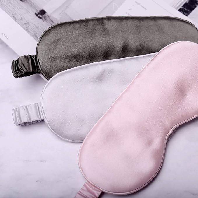 Silk Sleep Mask Light Blocking Luxury 100% Mulberry 19mm Silk Eye Mask Eye Cover Blindfold Ultra Soft Light & Comfy Anti Aging Skin Care with Travel Bag Gift Package-Velvo Beauty