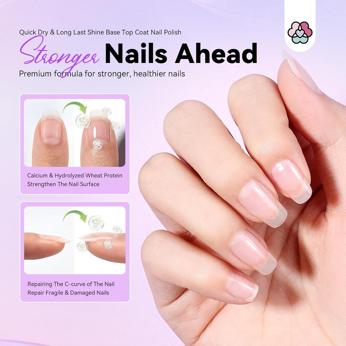 SAVILAND Clear Nail Polish Base Top Coat: 2 in 1 Quick Dry Nail Polish Long Lasting Fingernail Toe Polish Color Protection Resists Smudging, Chipping and Fading Shine Finish Polish Salon Home Nail Art-Velvo Beauty