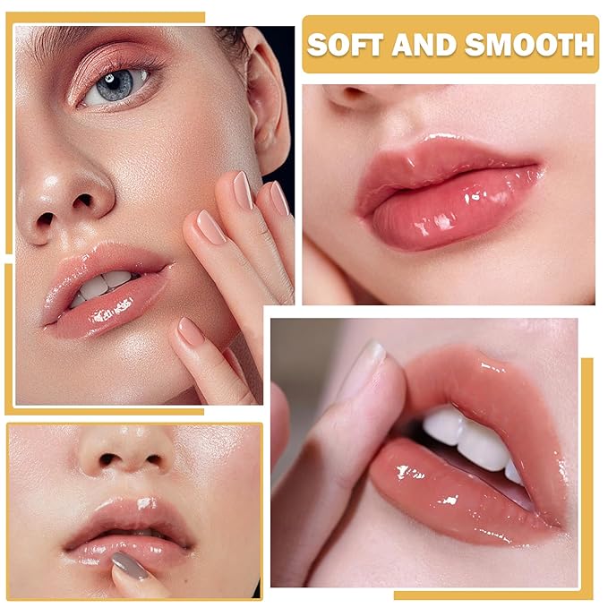 2PCS Lip Plumper Gloss Plumping Lip Gloss Set Natural Moisturizing Lip Plumping Gloss Daily Lip Care Products Lip Plumper Set for Women-Velvo Beauty