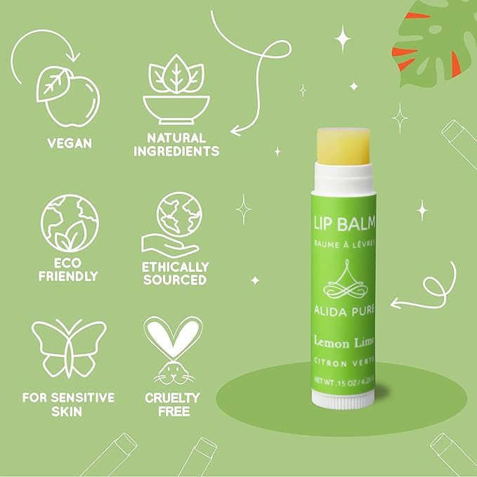 Aria Lip Balm Collection, Vegan Lip Balm Set, Beeswax Free, with Avocado Oil, Organic Jojoba Oil, and Vitamin E, Natural Moisturizer for Dry, Chapped Lips, 5 Tube Set-Velvo Beauty