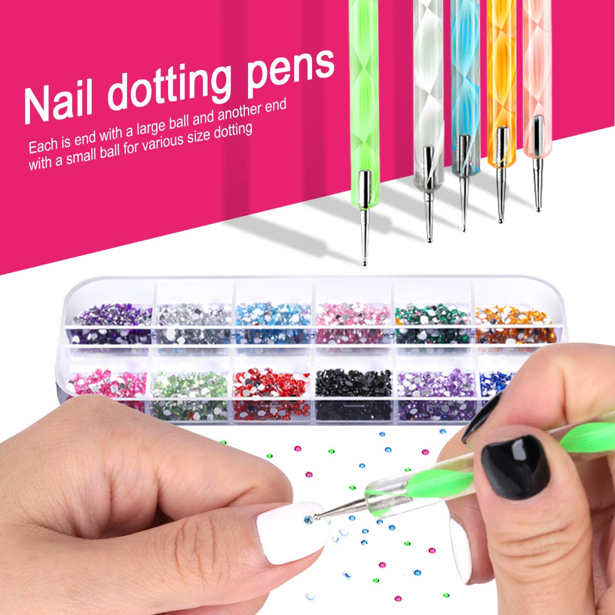 Teenitor Nail Art Kit Nail Art Tools, Nail Design Kit with Nail Art Brushes, Nail Tape Nail Gems Rhinestones, Nail Dotting Tools Nail Foil, Butterfly Nail Design Tools for Nail Art Supplies-Velvo Beauty