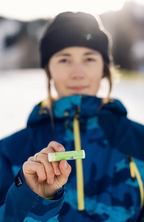 Dermatone Green Tea Lip Balm SPF 30 | Lip Balm with Sunscreen | Moisturizing with Aloe and Vitamin E | Medicated to Soothe & Replenish Chapped and Cracked Lips (Green Tea Lip Balm, 0.15oz Pack of 2)-Velvo Beauty