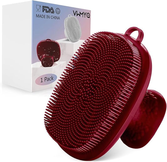 VWMYQ Silicone Face Scrubber for Men Facial Cleansing Brush Silicone Face Wash Brush Manual Waterproof Cleansing Skin Care Face Brushes for Cleansing and Exfoliating (red)-Velvo Beauty