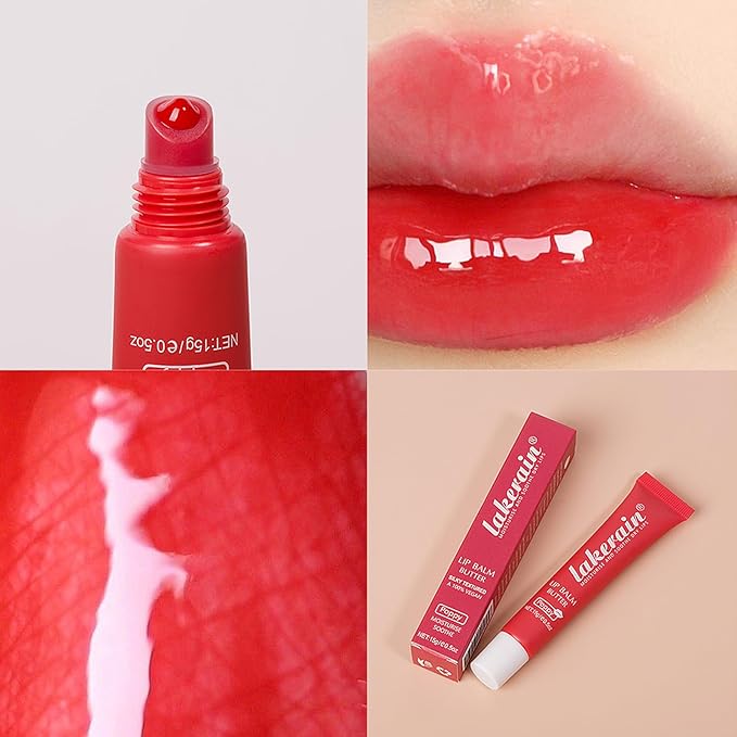 Lip Butter Balm, Day/Night Hydrating Lip Mask, Moisturizing Lip Balm Butter, Ultra-Nourishing Lip Care Moisturizer, Lip Butter Gloss Shine Lip Glow Oil Makeup#4 Poppy-Velvo Beauty