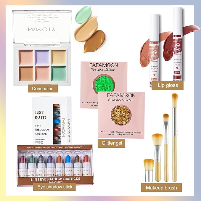 All in One Professional Makeup Kit for Women Girls Holiday Makeup Gift Sets Xmas Essential Bundle Include Eyeshadow Palette Lipstick Blush Concealer Eyeliner Mascara Brush Eyebrow Pencil-Velvo Beauty