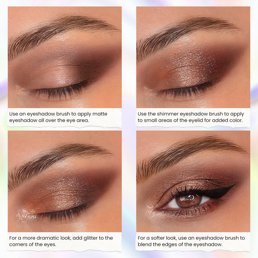 Kaely 8 Colors Cream Eyeshadow Contour Highlighter Palette Makeup, Nude Rose Pink Chocolate Coffee Beige Brown Matte Shimmer Glitter Highly Pigmented Eye Shadow Palette for Older Women Waterproof-Velvo Beauty