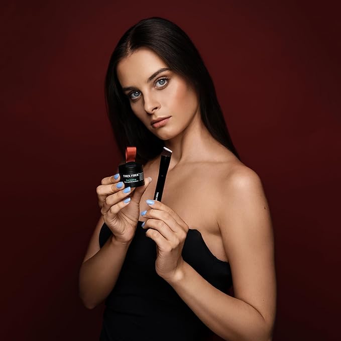 THICK FIBER Root Touch Up and Hairline Concealer for Thinning Hair Women - Water & Sweat Resistant Hair Loss Powder Set, Includes Brush (Red Brown)-Velvo Beauty