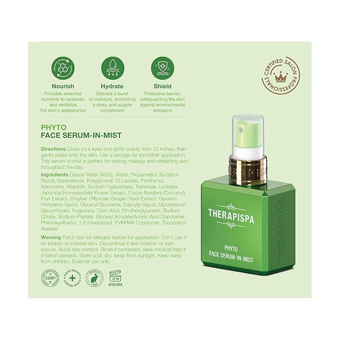 Face Serum-In-Mist – Refreshing Face Mist & Spray Serum with Niacinamide, Panthenol & Hyaluronic Acid for Hydration, Balance & Skin Vitality (Phyto, 2.0 fl oz)-Velvo Beauty