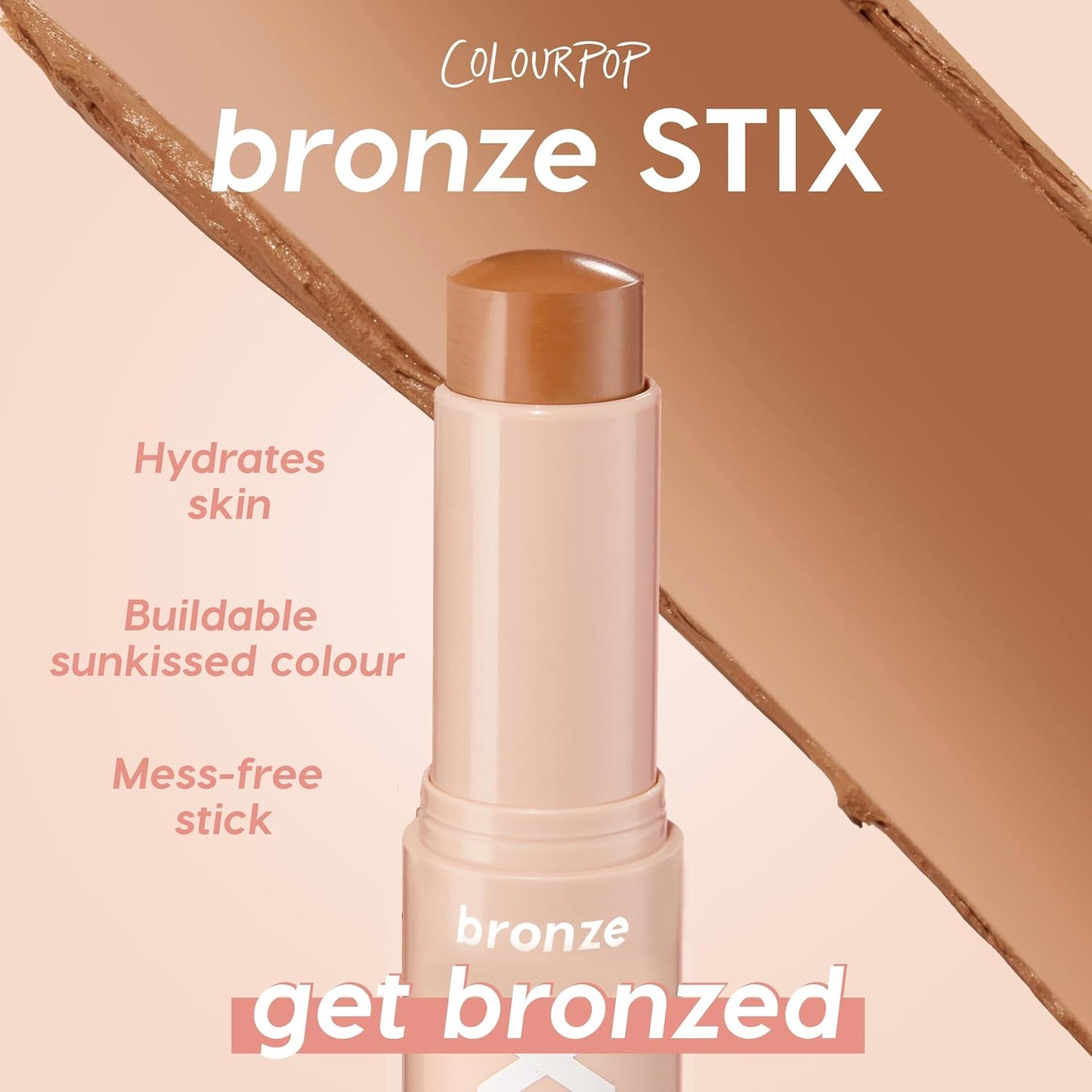 ColourPop Cream Bronzer Stick - Blendable Cream Contour & Glowy Summer Makeup with a Natural, Matte Finish - Buildable Formula for Shimmer-Free, Sun-Kissed Warmth - Moonstone Beach (0.28 oz)-Velvo Beauty