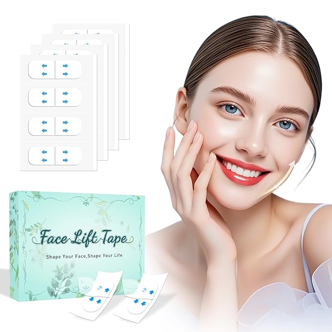 Face Lift Tape Invisible, Facelift Tape for Face, Neck Strips Lift Turkey Neck, Skin Lifting Tapes V Edge Patches for Wrinkle, Jowl, Eye, Double Chin, Loose Sagging Skin (1 Count (Pack of 280))-Velvo Beauty