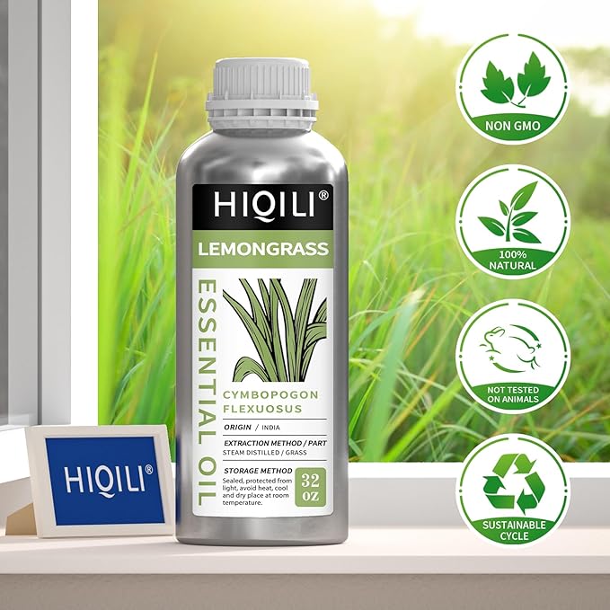HIQILI 32 Fl Oz Lemongrass Essential Oil, 100% Pure Natural Undiluted Premium Oils-Velvo Beauty