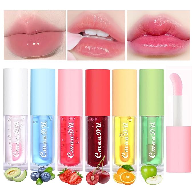 Yasovigi Fruit Lip Oil Plumping Lip Tint Moisturizing Lip Gloss, Transparent Lip Balm Care Stick Nourishing Repairing Non-sticky, Moisture&Lighten Lip Lines-Velvo Beauty