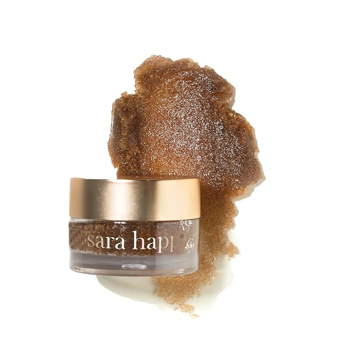 Sara Happ The Lip Scrub: Brown Sugar Scrub for Dry Lips - Gently Exfoliate, Polish, and Revitalize Lips with Vitamin E and Jojoba & Grape Oils,Vegan, 0.5 oz.-Velvo Beauty