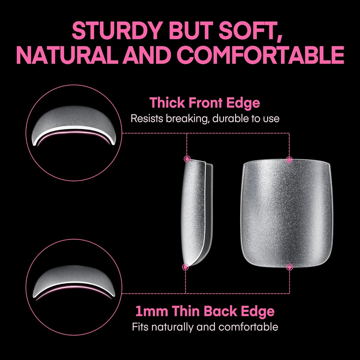 UNA GELLA Square Toe Nail Tips 216Pcs 15Sizes Full Cover Long Wider Toe Nail Tips Soft Gel Pre-Etched Double Matte Fake Toe Nail Press Ons for Big Toe Nail Extensions Home DIY Nail Salon Soak Off-Velvo Beauty