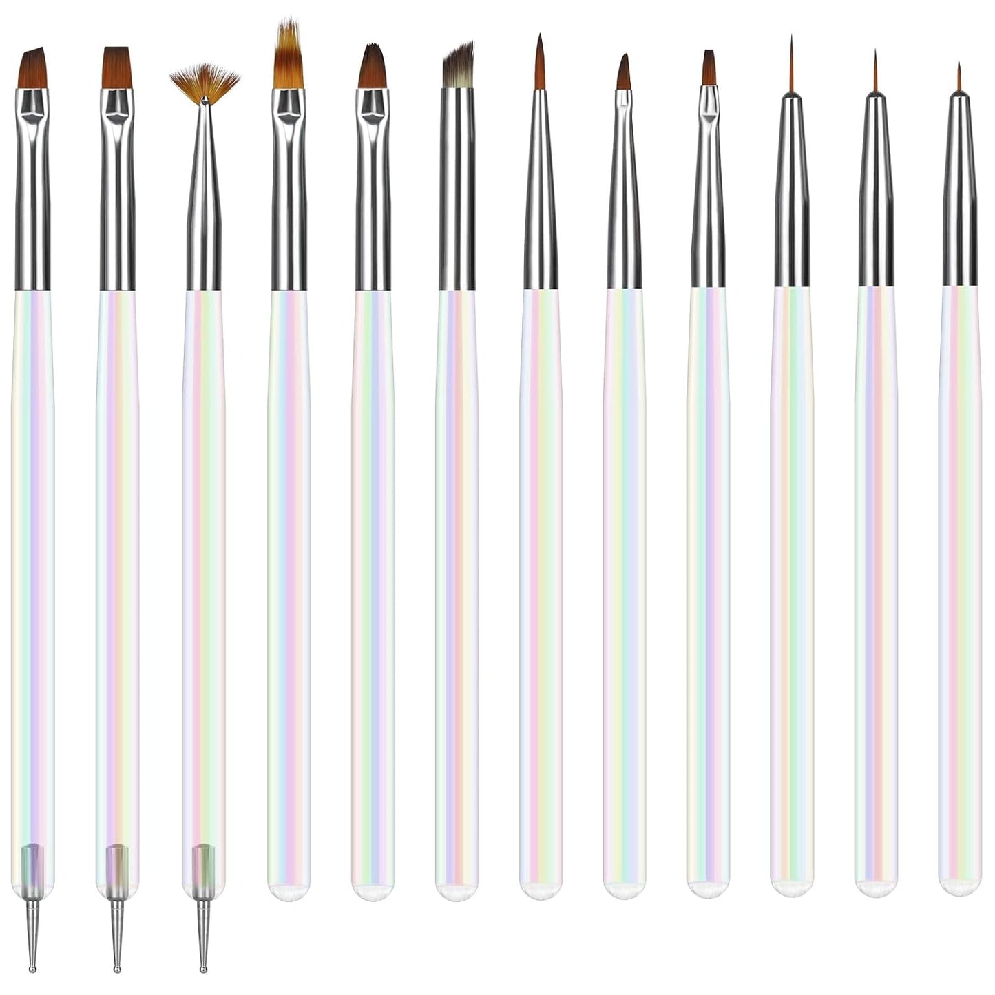 Artdone 12 PCS Nail Art Brushes Set Nail Art Liner Brush and Nail Dotting Pen Gel Polish Painting Tools For Nail Art Design Include Extension Gel Nail Brush And Arylic Nails-Velvo Beauty