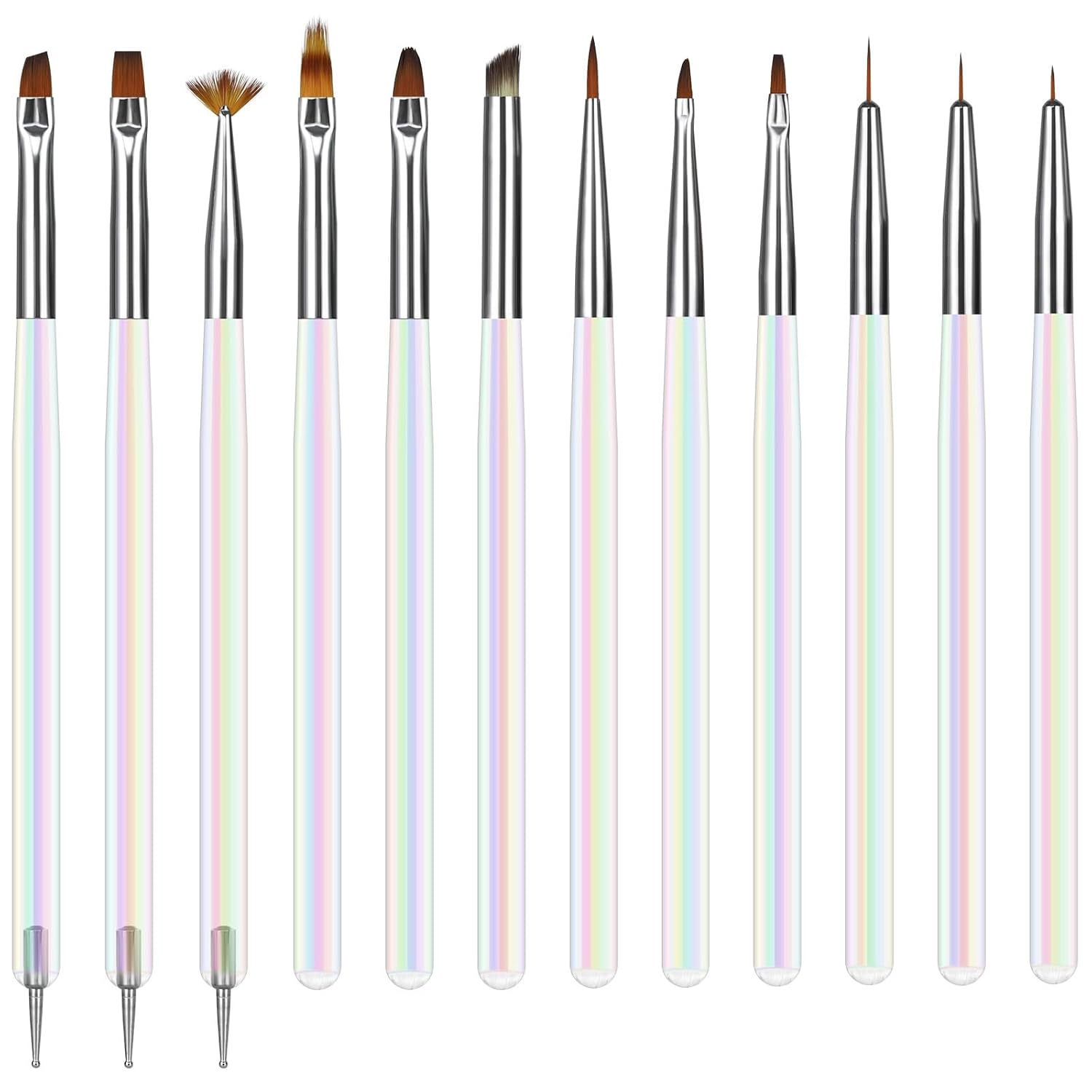 Artdone 12 PCS Nail Art Brushes Set Nail Art Liner Brush and Nail Dotting Pen Gel Polish Painting Tools For Nail Art Design Include Extension Gel Nail Brush And Arylic Nails-Velvo Beauty
