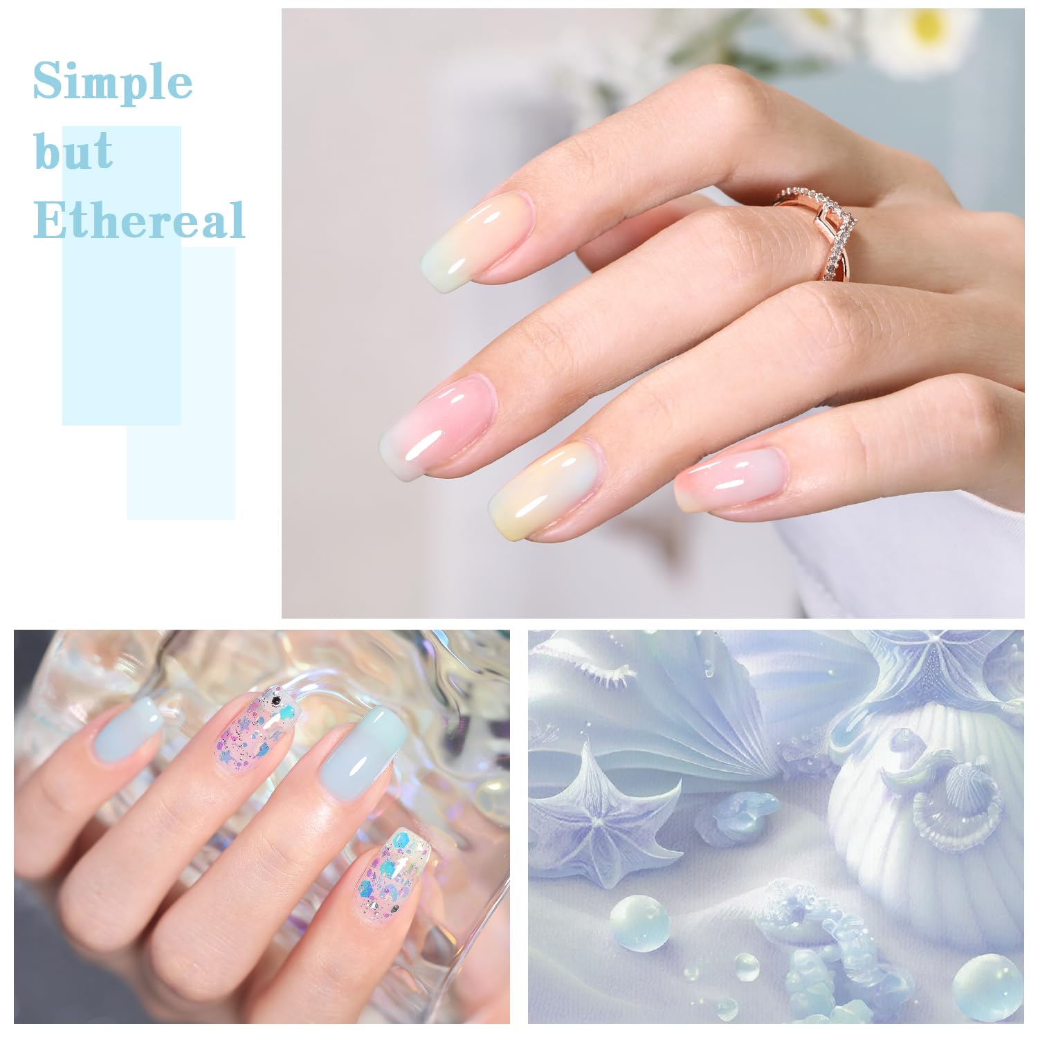 Jelly Pastel Gel Nail Polish Set 10Pcs Candy Colors Collection,Translucent Spring Summer nail gel polish Manicure at Home DIY Easter Mother's Day Gifts-Velvo Beauty