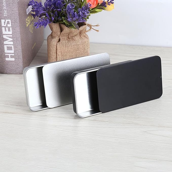 Lip Balm Tins Slide Top Tin Containers for Lip Balm Crafts Storage Kit - 0.25oz 3 Pack (BLACK)-Velvo Beauty