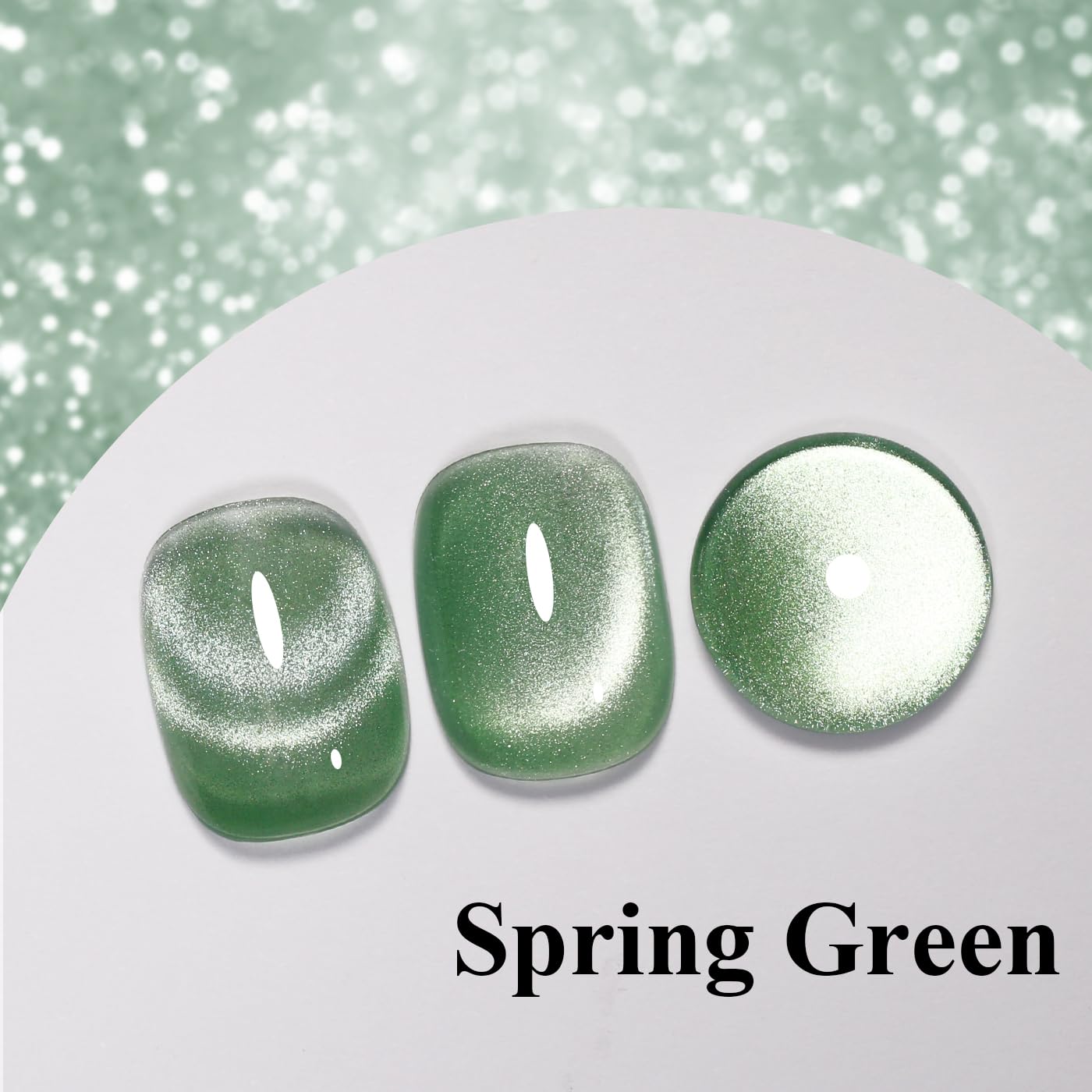 Imtiti Cat Eye Gel Nail Polish, Spring Green Holographic Magnetic Crystal Nail Gel Polish With Magnet Glittery Galaxy Spring Summer Kit Soak Off UV Led 10ML-Velvo Beauty