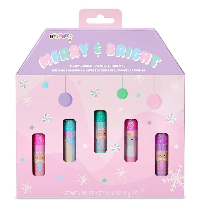 iscream Nutcracker Sweet 5-piece Scented Holiday Lip Balm Set-Velvo Beauty