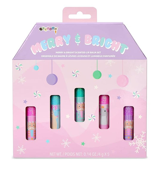 iscream Nutcracker Sweet 5-piece Scented Holiday Lip Balm Set-Velvo Beauty