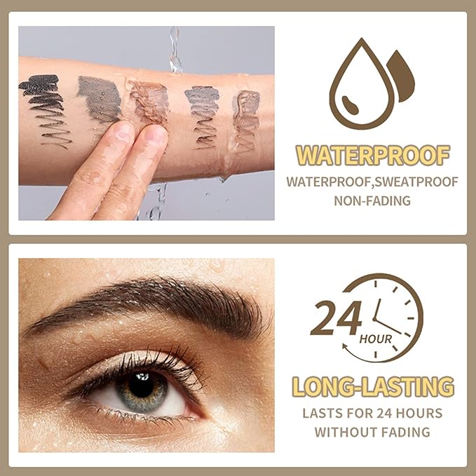 Waterproof Liquid Eyebrow Gels, Smudge-Proof, Sweat Resistant, Full Natural-24Hours Long Lasting Tinted Makeup Color Gel with Brow Pen (BLONDE)-Velvo Beauty