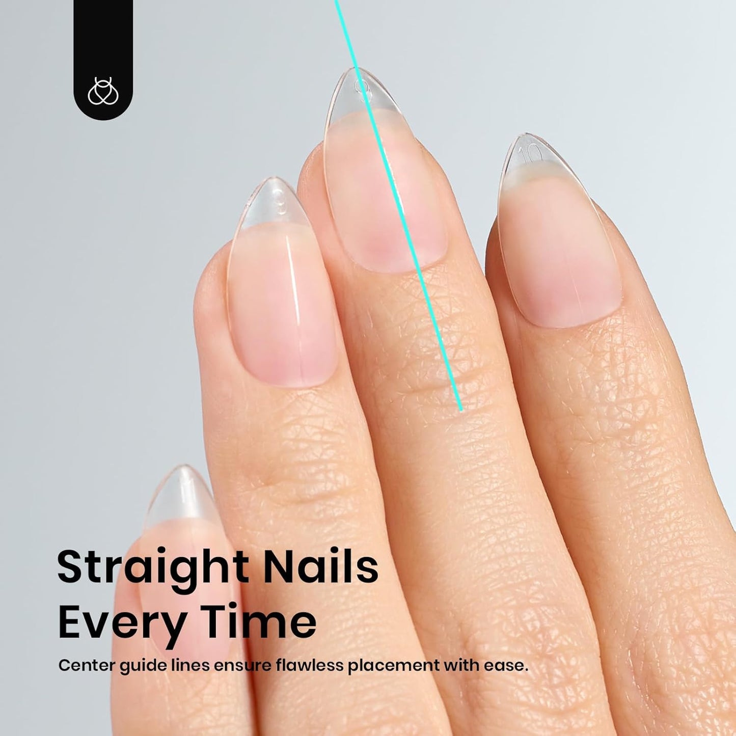 Beetles Short Almond Nail Tips - 288PCS 12 Sizes Full Matte Cover Pre-Etched & Pre-Shaped False Nails Soft Gel Nail Tips Acrylic Nail Tips Nail Extension Tips for Gel Polish DIY Manicure-Velvo Beauty