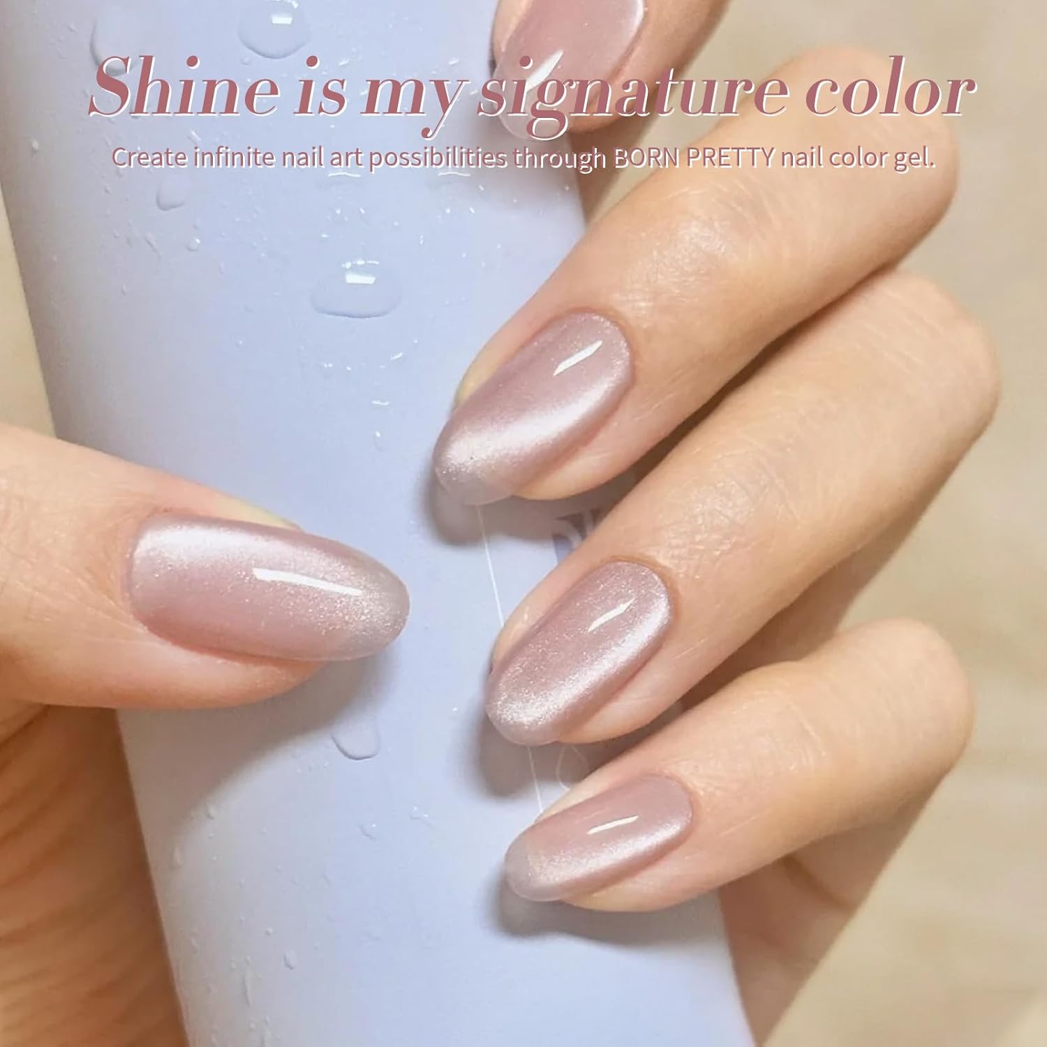 Born Pretty Cat Magnetic Eye Gel Nail Polish, Translucent Milky Pink Cat Magnetic Gel, Jelly Glitter Off Nail Art Salon Manicure Home Gift 15ml-Velvo Beauty