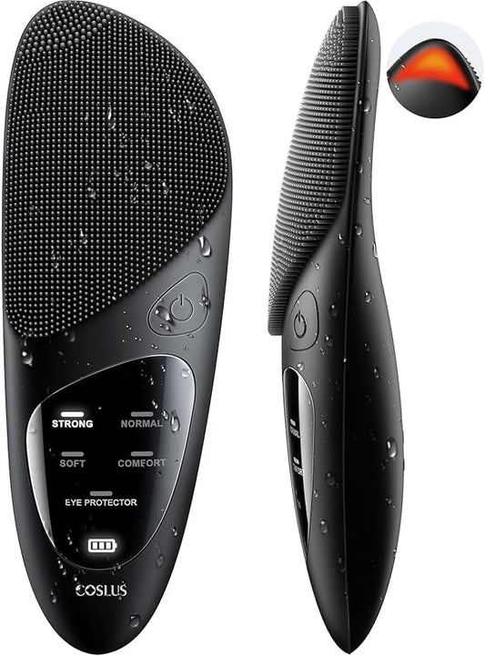 COSLUS Face Scrubber Facial Cleansing Brush: Silicone Portable Waterproof Rechargeable Face Wash Brush, 4 Cleansing Modes, Electric Face Exfoliator for Men Women Cleaning, Exfoliating, Massaging-Velvo Beauty