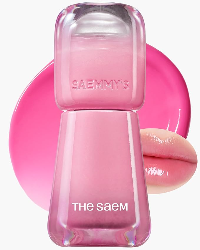 THESAEM Saemmy's Ade Shot Tint - Korean Lip Tint, Water Gel Lip Stain with Plump Glowy Moisturizing Finish, Buildable Radiant Gloss, Long-Lasting Comfort, 0.1 fl.oz. (09 Pink Lemon)-Velvo Beauty