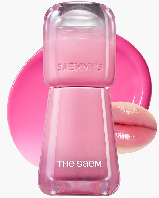 THESAEM Saemmy's Ade Shot Tint - Korean Lip Tint, Water Gel Lip Stain with Plump Glowy Moisturizing Finish, Buildable Radiant Gloss, Long-Lasting Comfort, 0.1 fl.oz. (09 Pink Lemon)-Velvo Beauty