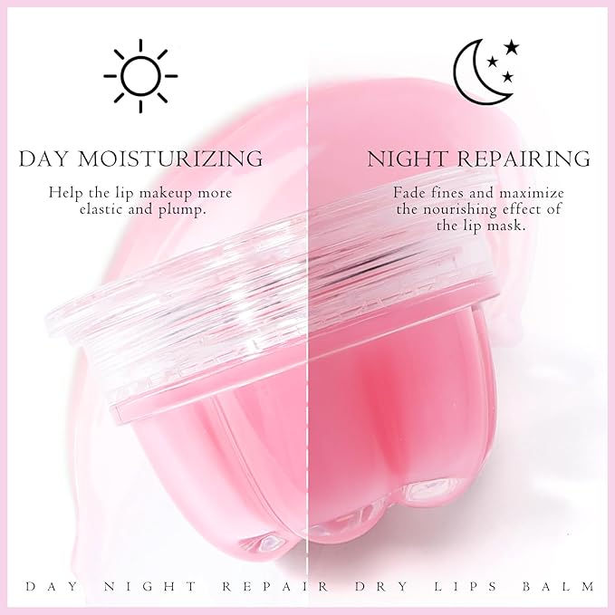 2Pc Jelly Lip Mask Overnight,Fruity Peach Lip Sleeping Mask Day Night Repair Kawaii Lip Balm Hydrate Plump Dry Lip Scrubs Exfoliator,Lip Care Lip Moisturizer with Collagen-Peach-Velvo Beauty