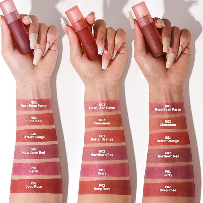 KIMUSE Water Gel Lip Tint 6 Colors Set, Highly Pigmented Long Lasting Moisturizing Glossy Lip Stains, Hydrate Lightweight Lip Gloss Makeup-Velvo Beauty