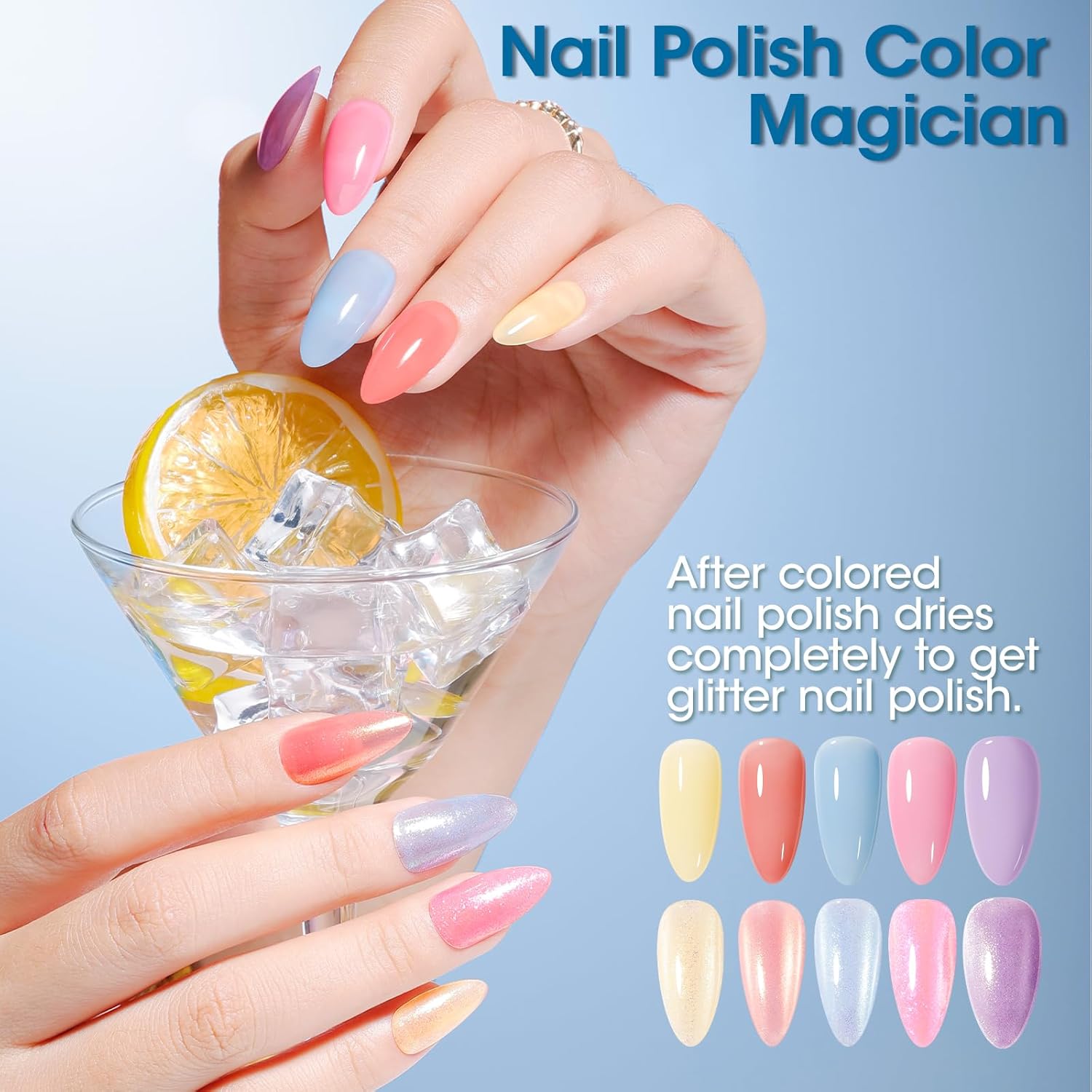 GELLEN Shimmer Pastel Nail Polish, Buildable Sheer Natural Regular Nail Polish Quick Dry Translucent 6 Colors Set for Acrylic Natural Nails Home Salon, Non Gel, Chip Resistant, Hema Free, Non-toxic-Velvo Beauty