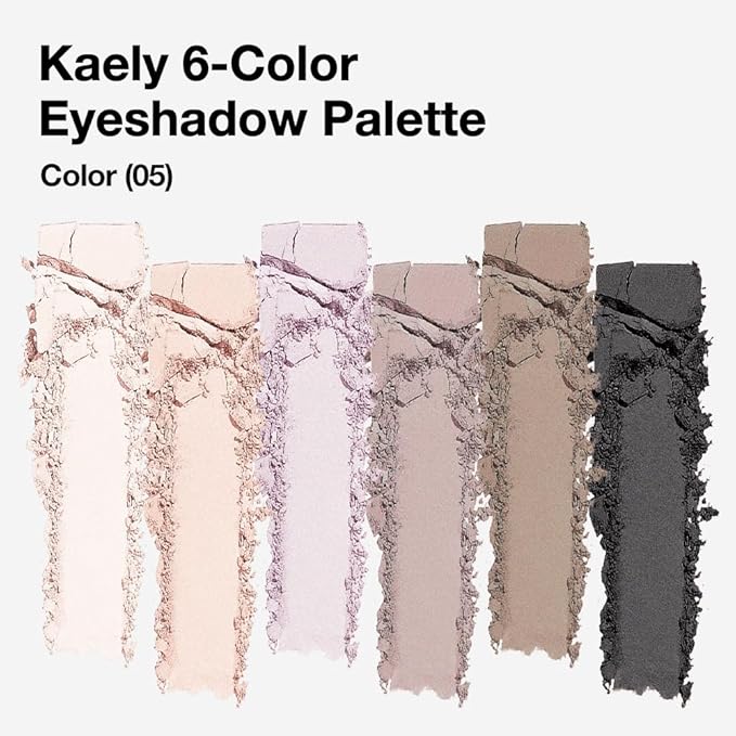 evpct 6 Colors Nude Smokey Eye Shadow Palette Makeup for Blue Brown Eyes, Light Brown Smoky Grey Taupe Black Natural Matte High Pigment Mini Travel Eyeshadow Palette for Older Women, Built in Mirror-Velvo Beauty