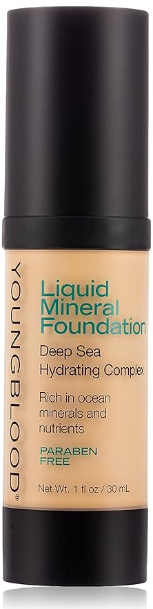 Youngblood Liquid Mineral Foundation, Shell, Dewy, Lightweight, Full Coverage, Vegan, Cruelty Free, Gluten-Free-Velvo Beauty