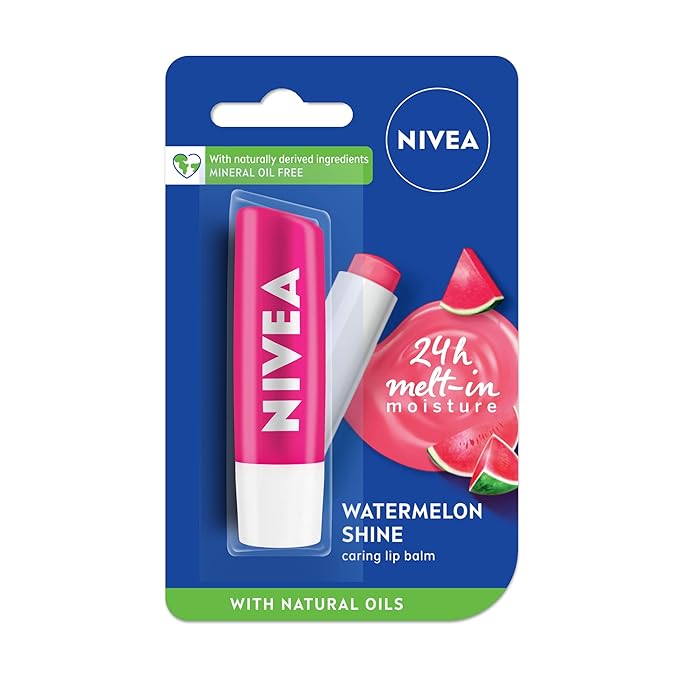 Nivea Fruity Shine Watermelon Lip Balm, 4.8gm-Velvo Beauty