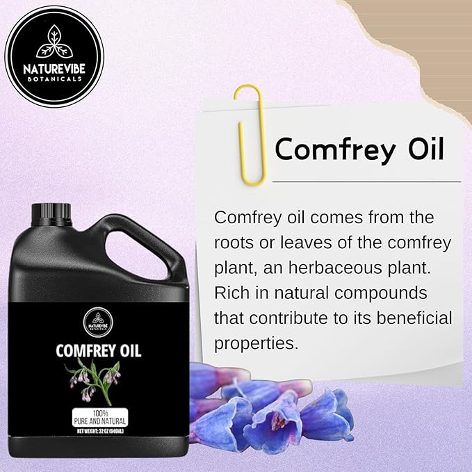 Naturevibe Botanicals Comfrey Oil 32 Ounces | 100% Pure and Natural | Great for Skin Care and Hair Care-Velvo Beauty