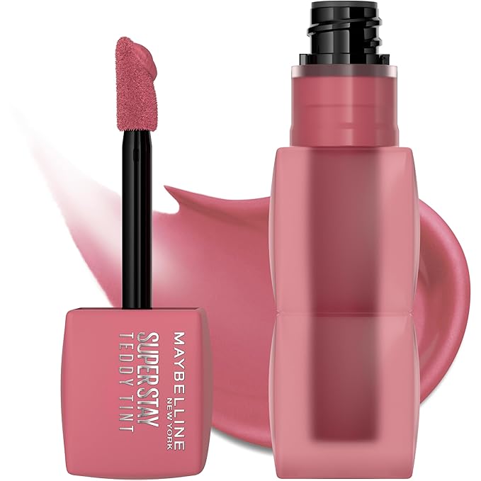 Maybelline Super Stay Teddy Lip Tint, Long Lasting Matte Lipstick For Up To 12HR Wear, Kneehigh, 1 Count-Velvo Beauty