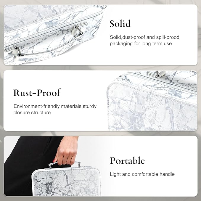 Makeup Kit for Women,All in One Makeup Gift Set for Girls in Cosmetic Train Case (White) With Mirror,Full Cosmetic Kit Includes Eyeshadow Palette,Lipgloss,Blushes,Pencil,Brush Applicators-Velvo Beauty