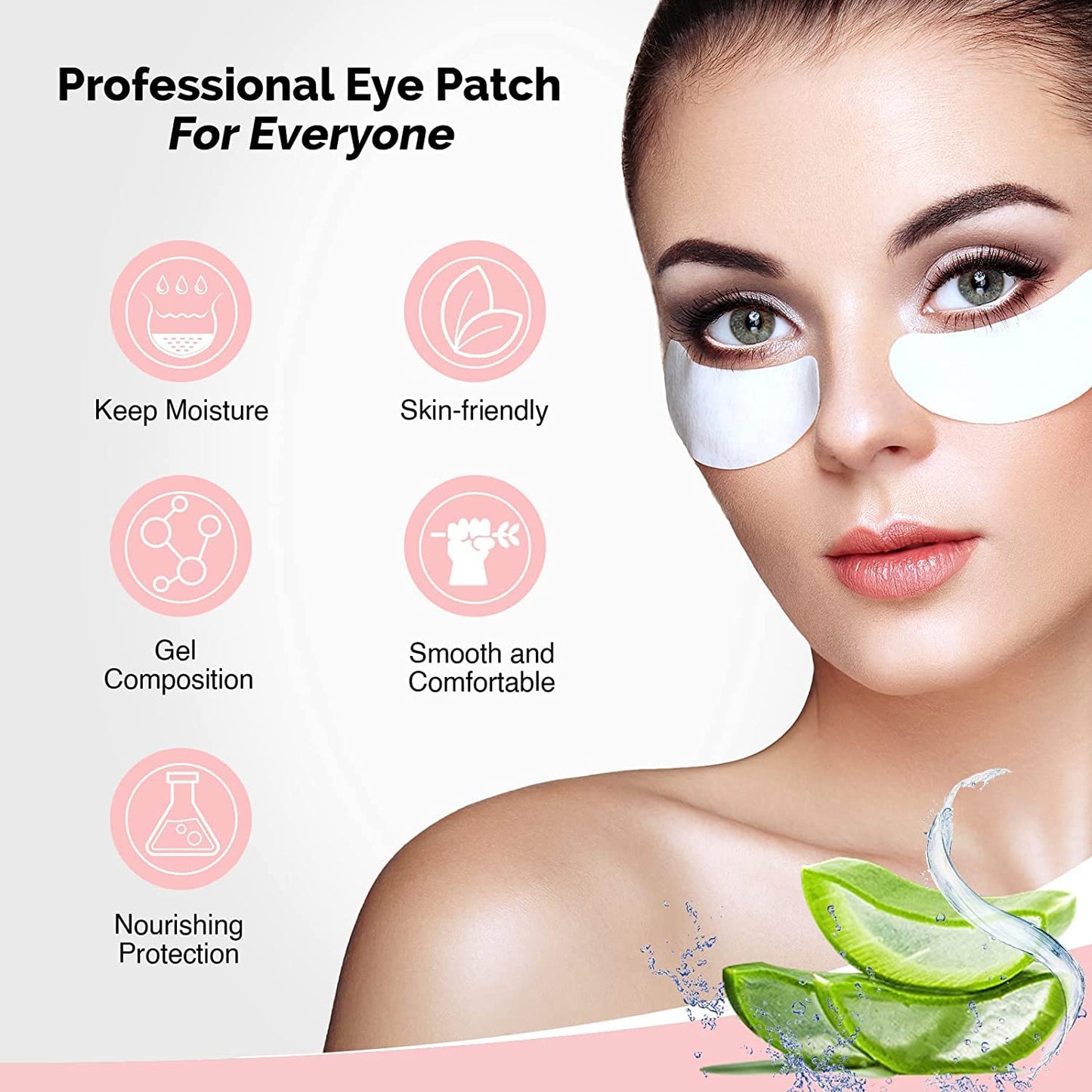 100 Pairs GreenLife Natural Hydrogel Eye Gel Pads - Collagen and Aloe Vera Patches for Under Eyes - Eyelash Extension Kit-Velvo Beauty