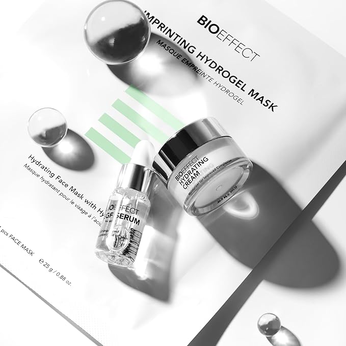 BIOEFFECT EGF Serum Try-Me Mini Sample Skincare Set with Hydrating Cream & Hydrogel Mask, Travel-Size Trio of Growth Factor Anti-Aging Serum, Moisturizer & Soothing Facial Mask-Velvo Beauty
