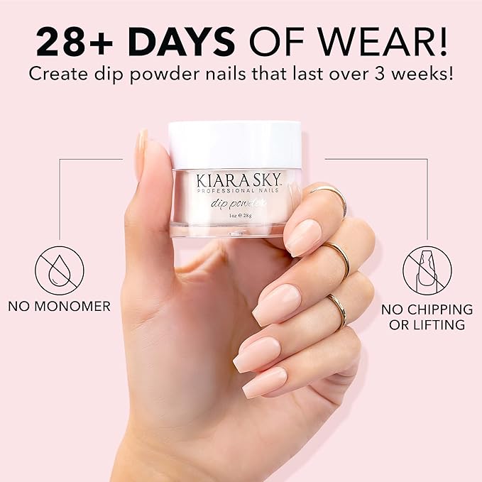 Kiara Sky Long Lasting Nail Dip Powder Pink Tones 1 oz, Razzberry Fizz-Velvo Beauty