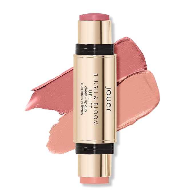 Jouer Blush & Bloom Cheek + Lip Duo - Hydrating Cream Blush Stick for Lip and Cheek Tint - Moisturizing Rose Hip and Squalane Oil Formula, Uplift-Velvo Beauty