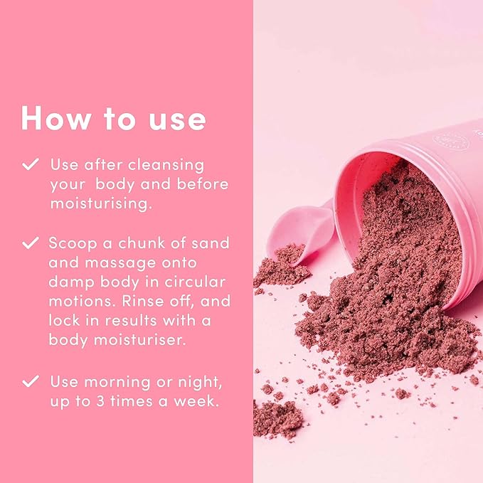 Sand & Sky Australian Pink Clay Exfoliating Body Scrub with Macadamia Oil - Smoothing Shimmer Body Polish for Cellulite Reduction, Helps with Keratosis Pilaris, 6.8 oz-Velvo Beauty