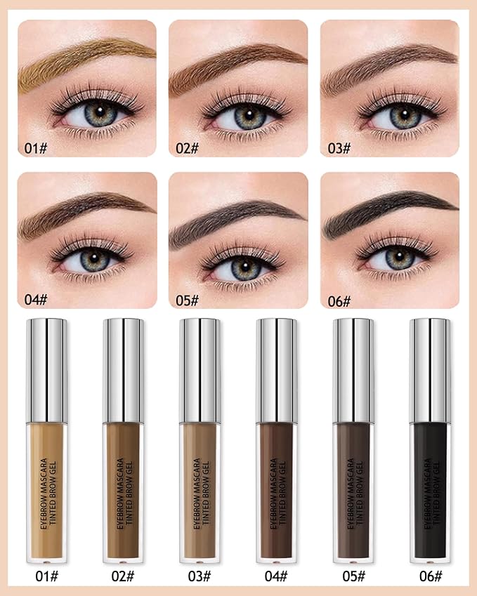Waterproof Tinted Brow Gel- Long Lasting SmudgeProof Liquid Eyebrow Makeup, Eyebrow Mascara Tinted Brow Glue, Eye Brow Filler, Volumizing Enhance Brow Mascara,With Brow Razor,Gift for Women- 03Brown-Velvo Beauty