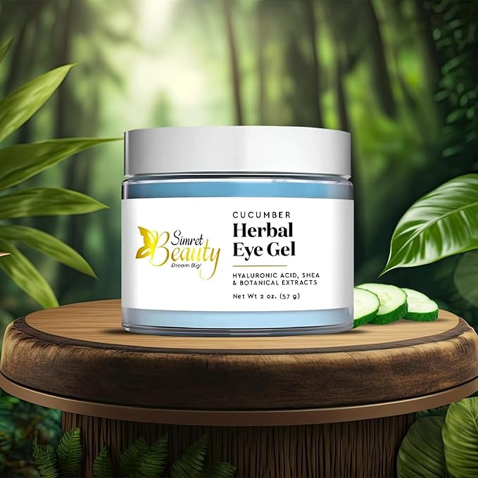 Eye Cream for Dark Circles, Anti-Aging Herbal Eye Gel with Hyaluronic Acid, Caffeine, Coffee, and Shea - Best for Puffiness, Wrinkles, and Fine Lines-Velvo Beauty